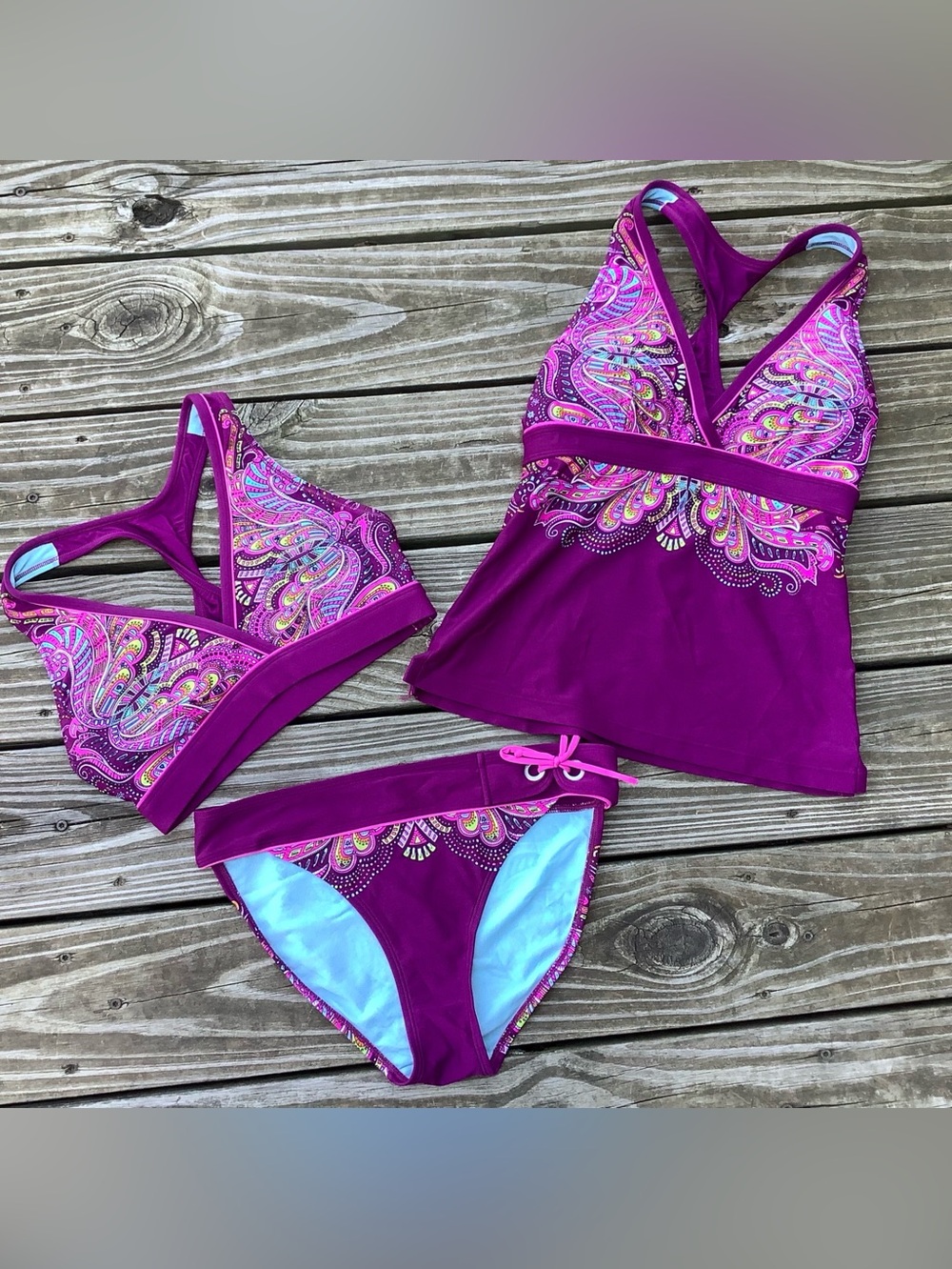 Athleta 3-Piece Twisted-Back Swimwear - Size XS/S